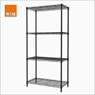【特力屋】經濟型烤漆四層架 寬60x深30x高120公分 黑 耐重級荷重單層30公斤 書架 收納架 電器架 置物架