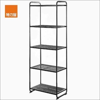 【特力屋】五層烤漆置物架 寬57.5x深34x高160.5公分 黑 耐重級荷重單層12公斤 書架 收納架 電器架 置物架