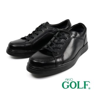 【AKIO GOLF】荔枝紋復古綁帶抗震休閒鞋 黑色(GF3301-BL)