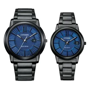【CITIZEN 星辰】PAIR 光動能時尚簡約情侶腕錶 男女對錶(FE6017-85L+AW1217-83L)