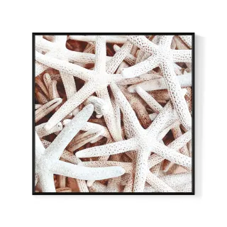 【菠蘿選畫所】層疊海星-40x40cm(海邊攝影畫作/夏天風格民宿裝飾/海星藝術房間佈置)