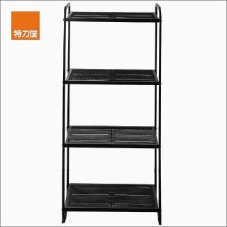【特力屋】四層烤漆置物架 寬57.5x深34x高124.5公分 黑 黑耐重級荷重單層12公斤 書架 收納架 電器架 置物架