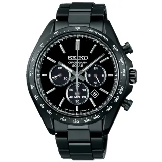 【SEIKO 精工】太陽能 簡約時尚三眼計時腕錶/SK027(V175-0FA0SD/SBPY169J)