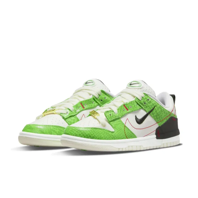 NIKE 耐吉】休閒鞋Nike Dunk Low Disrupt 2 運動經典解構蛇紋金扣綠白