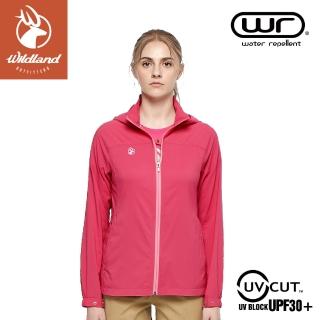 【Wildland 荒野】女 N66彈性透氣抗UV外套《桃紅》0A81901/防曬夾克/防潑水薄外套/運動外套(悠遊山水)