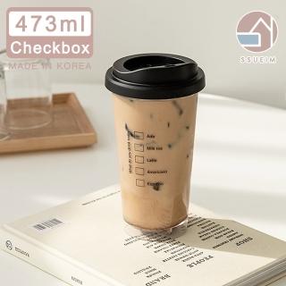 【韓國SSUEIM】Tritan極簡ins透明冷飲杯/隨行杯473ml(Checkbox)