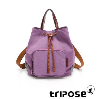 【tripose】漫遊系列巖紋手提斜背水桶包(夢幻紫)