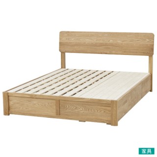【NITORI 宜得利家居】◎實木雙人加大床座 床架 抽屜款 VIK F-2 NA BOX(床座 床架)