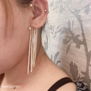 【bibi】高階感流蘇長款耳掛女歐美小眾耳環氣質耳骨夾無耳洞耳夾耳飾輕奢