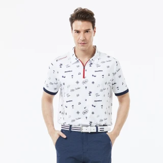 【Snowbee 司諾比】男士拉鍊款球車圖短袖Polo衫(高爾夫球衫 上衣 吸濕排汗polo衫)