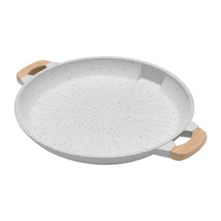 【暖暖生活】火山岩不沾烤盤 燒烤盤 平底煎盤 明火電磁爐烤盤(戶外露營 烤肉盤 韓式烤盤)