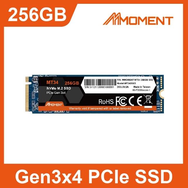 【Moment】MT34 256GB M.2 2280 PCIe Gen3x4 SSD固態硬碟(MT34 256GB)