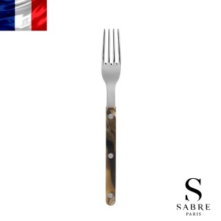 【Sabre Paris】Bistrot小酒館混合材質系列-亮面主餐叉-咖啡水牛