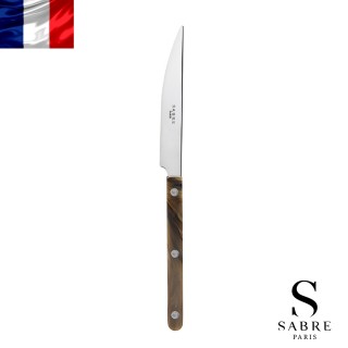 【Sabre Paris】Bistrot小酒館混合材質系列-亮面主餐刀-咖啡水牛