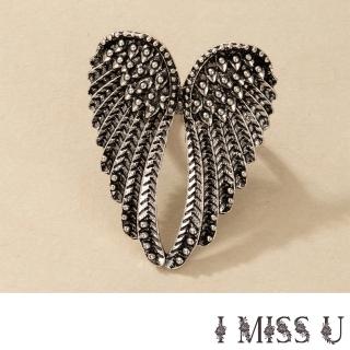 【I MISS U】愛心戒指 天使戒指 翅膀戒指/歐美時尚愛心天使翅膀造型戒指(2色任選)