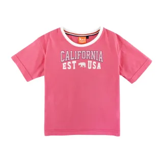 【California Republic】USA大學風品牌拼接圓領純棉女童TEE