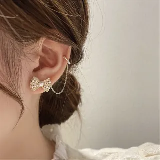 【bibi】韓國東大門新款蝴蝶結耳夾耳針小眾設計感時尚百搭輕奢耳環耳飾女