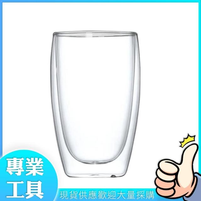 【精準科技】雙層玻璃杯450ml 咖啡杯 耐熱玻璃杯 蛋型玻璃杯 雙層茶杯/2入組(MIT-DG450 工仔人)