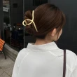 【Emi 艾迷】時尚 抓夾 金屬感 交叉 髮夾 簡約