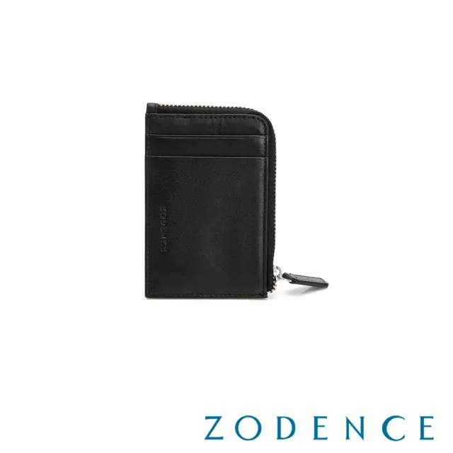 【ZODENCE 佐登司】SLEEK進口牛皮卡片零錢包(黑)