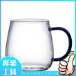 【精準科技】琉璃玻璃杯450ml 藍 帶把玻璃杯 咖啡杯 耐熱玻璃杯/6入組(MIT-PG450B 工仔人)