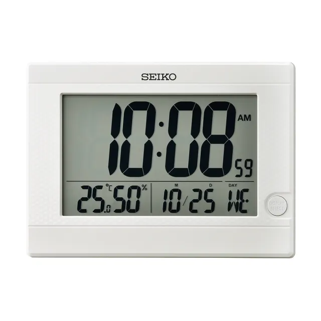 【SEIKO 精工】溫溼度顯示 座掛兩用電子鐘 時鐘(QHL089W)