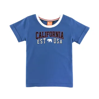 【California Republic】USA大學風品牌拼接圓領純棉男童TEE