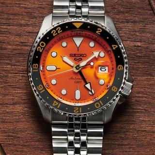 【SEIKO 精工】5 Sports 系列 GMT機械錶-42.5mm 送行動電源(SSK005K1/4R34-00A0U)