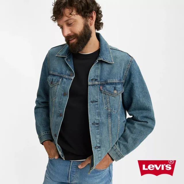 LEVIS】男款古著牛仔外套/ 寬鬆休閒版型/ 精工中藍作舊水洗人氣新品