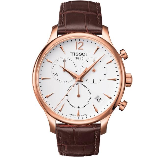 【TISSOT 天梭】Tradition系列永恆時尚計時腕錶  手錶 情人節 禮物(T0636173603700)