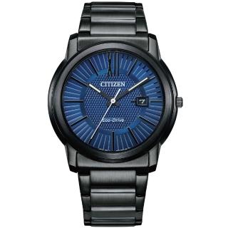 【CITIZEN 星辰】陽光型男光動能簡約男錶-藍x黑/42mm(AW1217-83L)