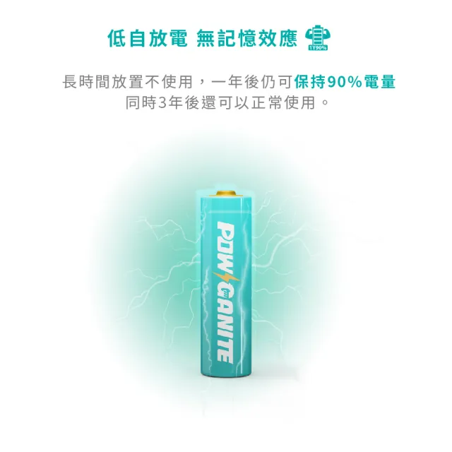 【Brook Livin】POWGANITE鋰離子充電電池(兩年保固/智能控溫/3號電池/9項認證)