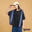 【gozo】縱橫條紋拼接寬版上衣(兩色)