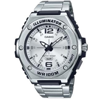【CASIO 卡西歐】卡西歐超霸運動鋼帶錶-銀(MWA-100HD-7A 臺灣公司貨)