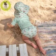 【Lassig】嬰幼兒抗UV游泳尿布褲-霧藍線條(2022款式)