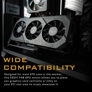 【EZDIY-FAB】新多角度調節垂直顯示卡支架 GPU支架 VGA支撐架套件-附20CM PCIE 3.0排線(3.0直立式顯示卡支架)