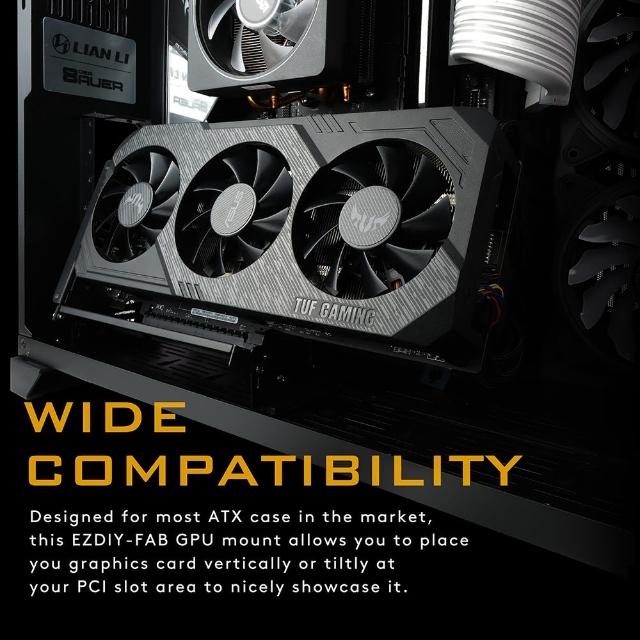 【EZDIY-FAB】新多角度調節垂直顯示卡支架 GPU支架 VGA支撐架套件-附20CM PCIE 3.0排線(3.0直立式顯卡支架)