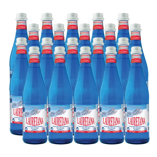 【LAURETANA蘿莉塔娜】義大利 冰河氣泡水 玻璃瓶 500mlx20入(氣泡水)