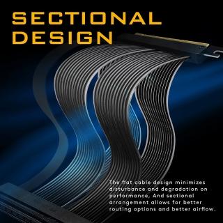 【EZDIY-FAB】新型PCIe4.0 16x VGA 顯示卡 延長排線 30cm 180度(顯卡延長排線)