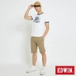 【EDWIN】男裝 休閒打摺短褲(褐色)