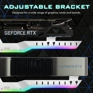【EZDIY-FAB】新ARGB顯示卡支撐支架 GPU顯示卡支架 帶5V 3pin LED 鋁製顯示卡支架 黑/白色(顯示卡支架)