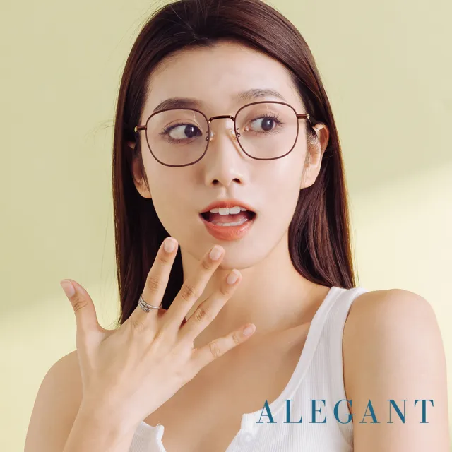 【ALEGANT】韓流復古暖日棕溫莎圈橢圓光學框UV400濾藍光眼鏡(向陽的日灑風華24H出貨)