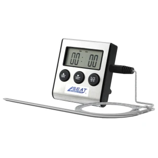 【精準科技】多功能烘焙溫度計 廚房烤箱烘焙 數顯溫度計 遠程溫度計 電子溫度計(MET-TMU250B工仔人)