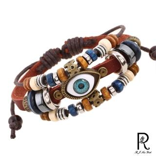 【RJ New York】真實之眼木珠個性真牛皮串珠可調手鍊(14色可選)