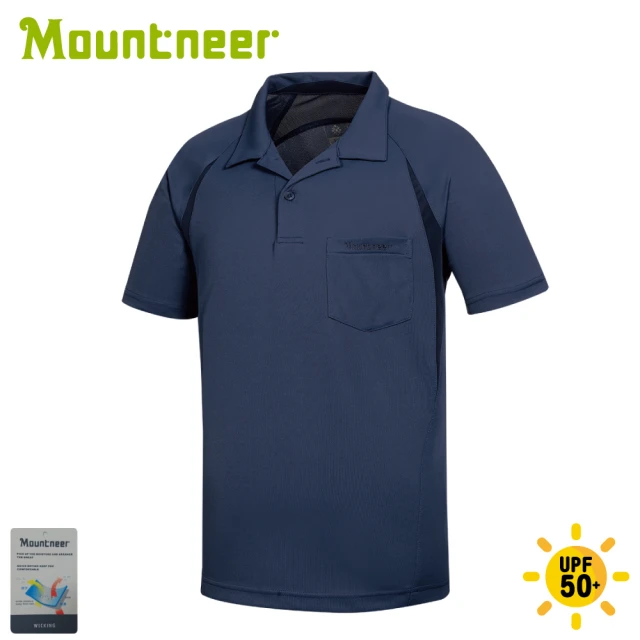 【Mountneer 山林】男 透氣排汗上衣《深藍》31P27/POLO衫/T恤/短袖上衣/排汗衣(悠遊山水)