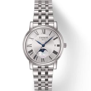 【TISSOT 天梭】CARSON 經典月相時尚女錶 手錶 情人節 禮物(T1222231103300)