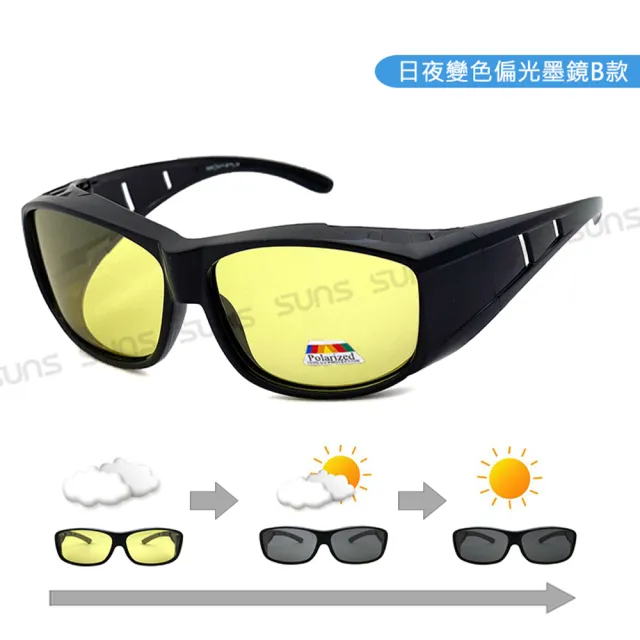【SUNS】頂級寶麗來偏光墨鏡 套鏡 夾片 磁吸夾片 防眩光/遮陽/抗UV400/偏光鏡片/太陽眼鏡/變色鏡片(多款選)