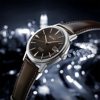 【SEIKO 精工】Presage 東京酒吧愛爾蘭調酒機械錶-咖啡/39.5mm 雙12限定(SRPJ17J1/4R35-05E0J)