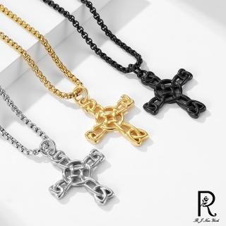 【RJ New York】繩結十字架縷空中性風項鍊(3色可選)