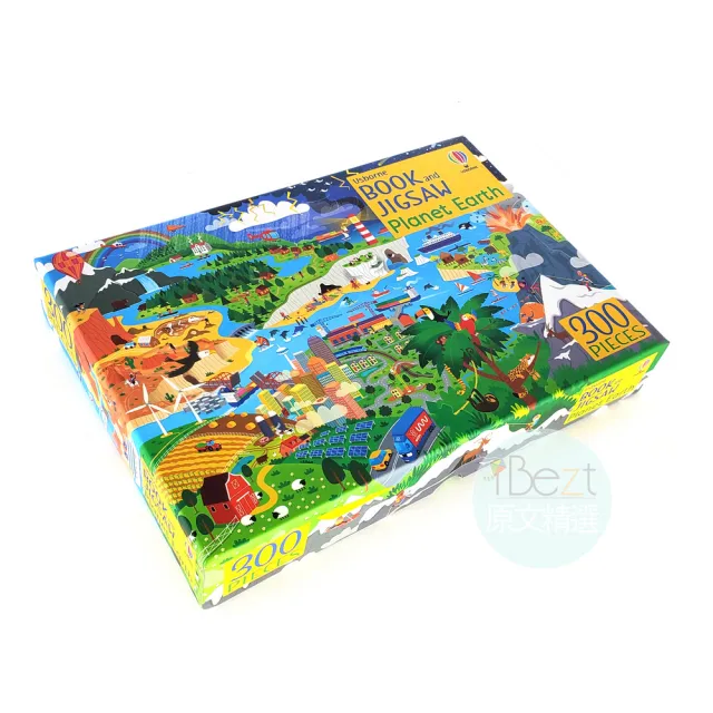 iBezT】Usborne Book and Jigsaw Planet Earth(300塊拼圖組成地球科普